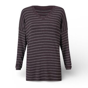 Cabi Purple Serenity Striped Longsleeve Top Size Large